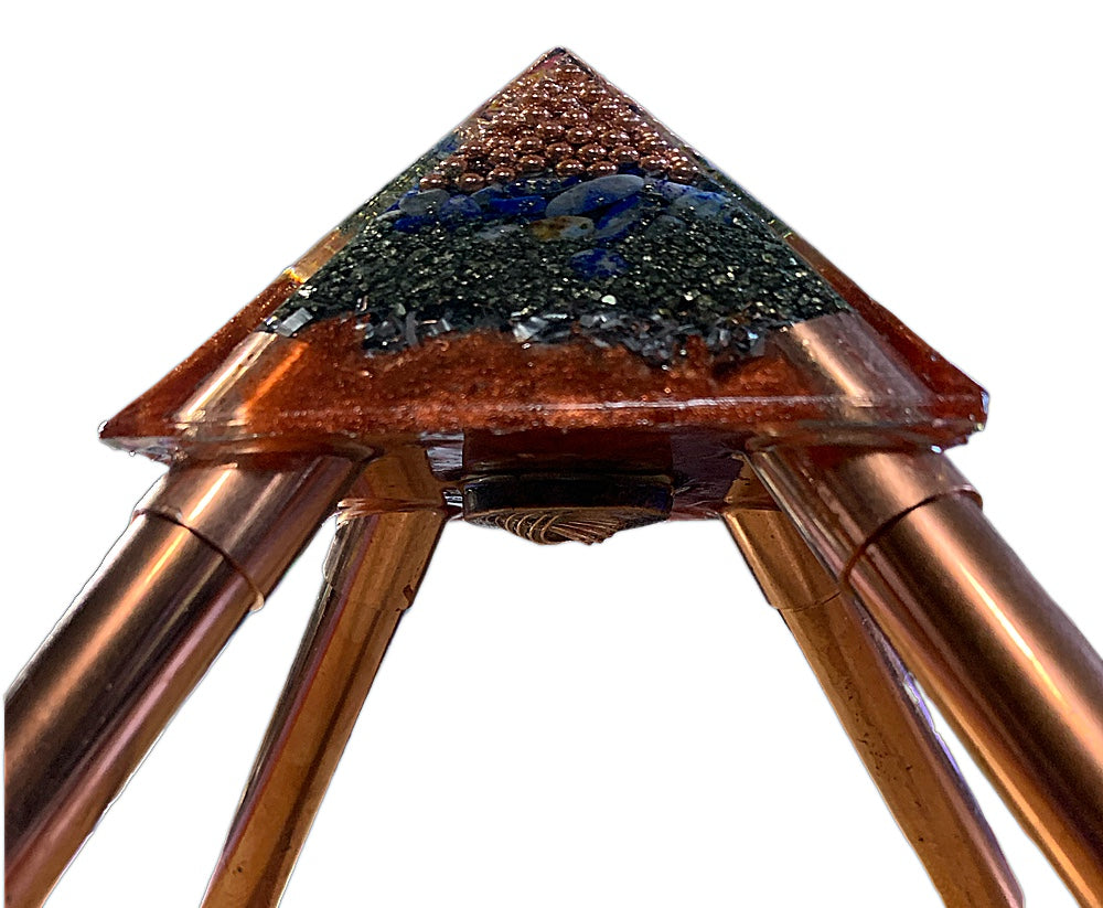 2 - Orgone Energy Pyramid of Giza Cap Stone - w/ copper couplers to add pipes up to 5'