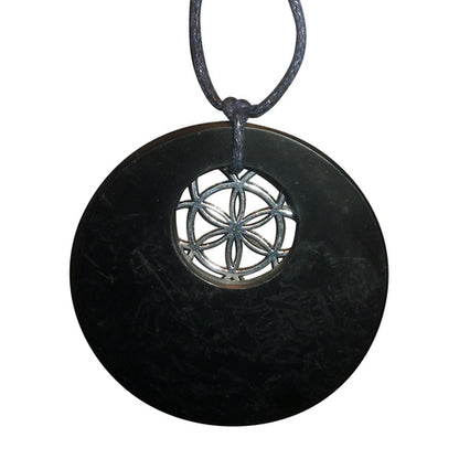 Shungite Shield Star Flower of Life Pendant ~ healthy boundaries protection