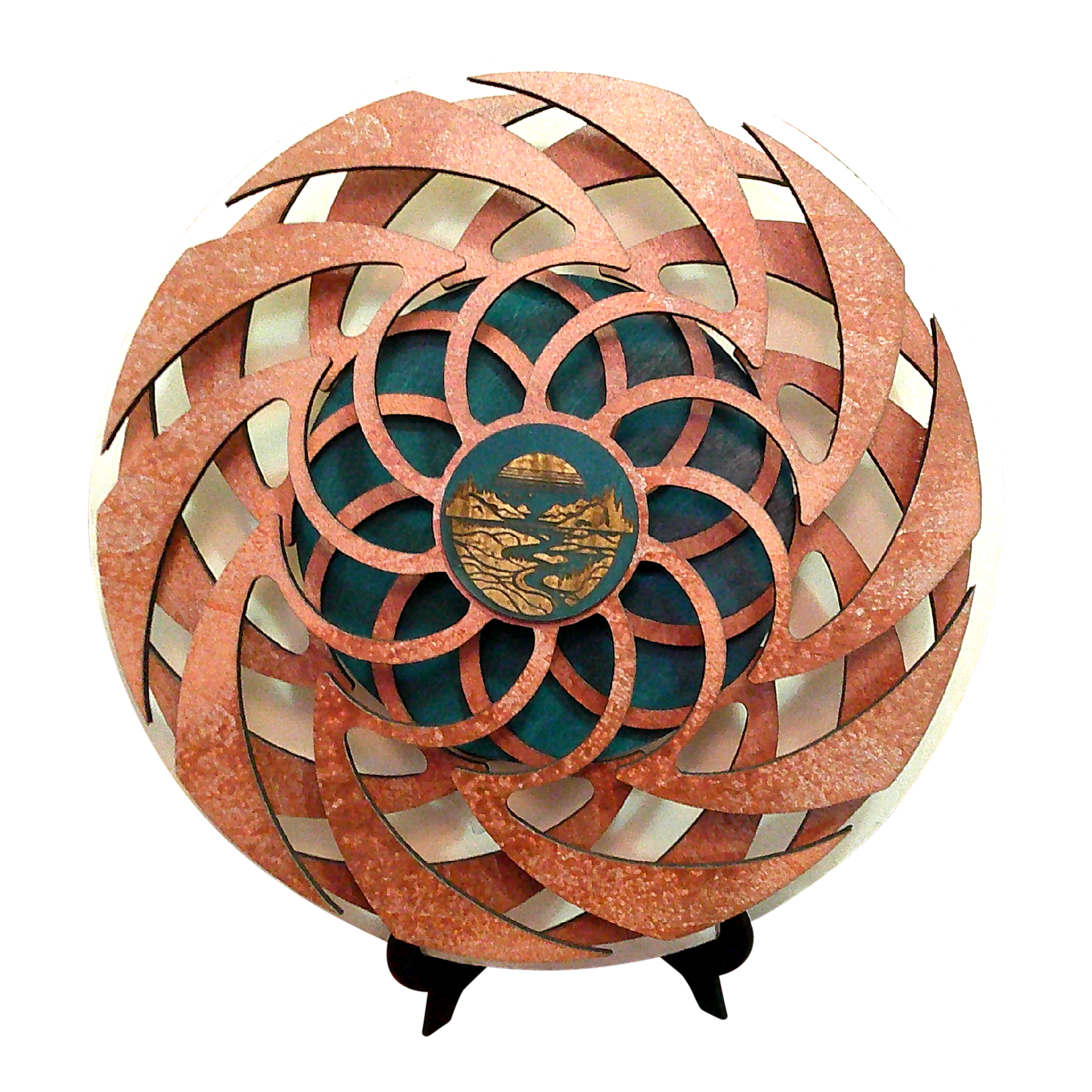 Sun Over River ~ Kinetic Tabletop Spinner image 2
