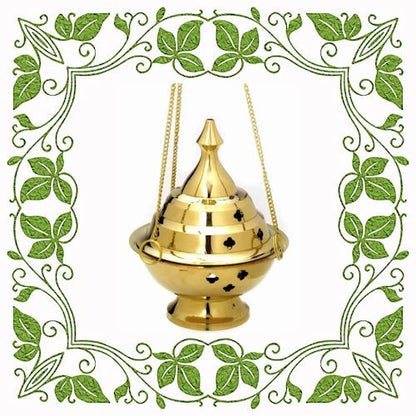 Brass Hanging Incense Censer image 0