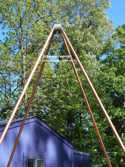 Ascension Orgone Energy Large Pyramid with copper legs adjustable to 10 feet for Home and Garden Protection