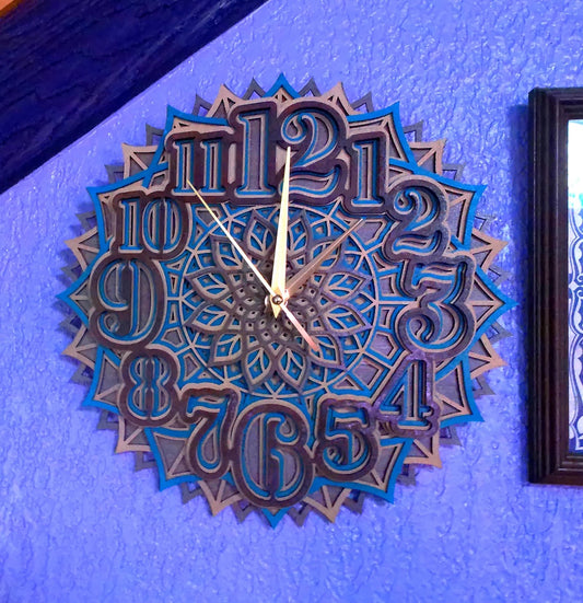 Multi Layered Big Numbers Wall Clock