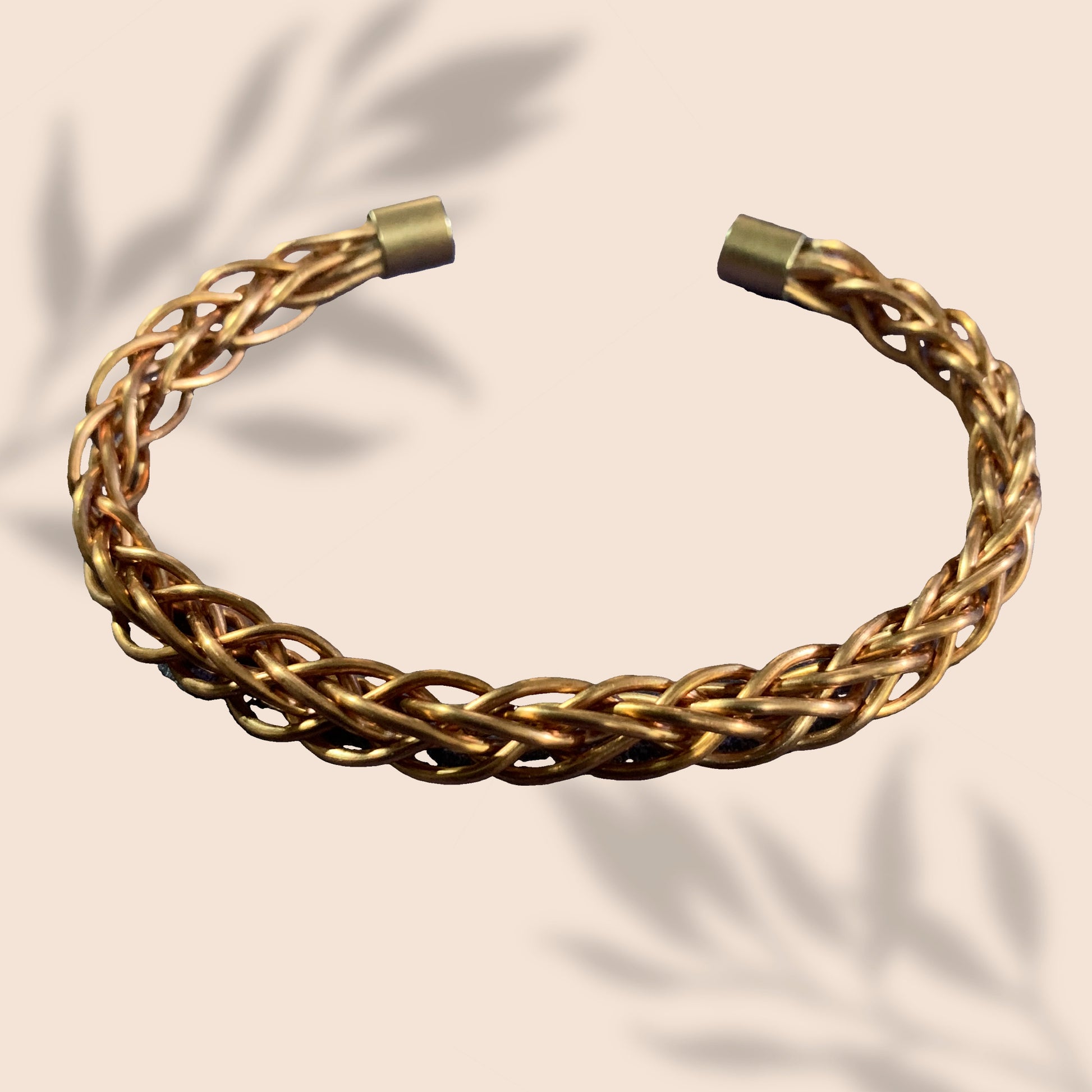 Solid Copper Cuff Bracelet - square knot image 0
