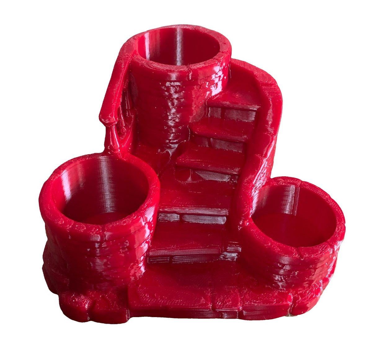 Staircase Garden 3D Flower Pot – Bright Red| Handcrafted Donation-Based Planter
