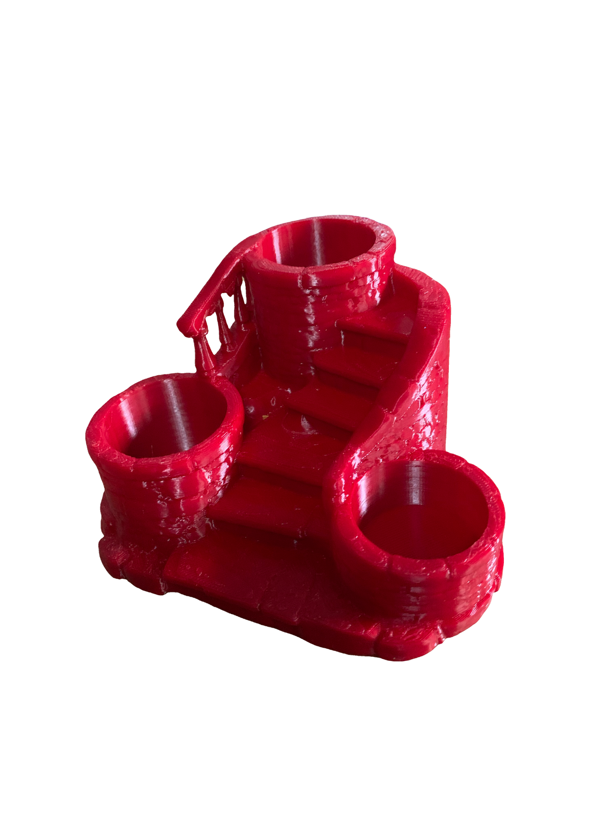 Staircase Garden 3D Flower Pot – Bright Red| Handcrafted Donation-Based Planter
