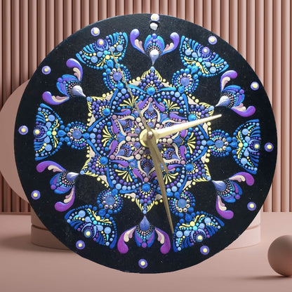 Mandala Dot Art Wall Clock - freedom