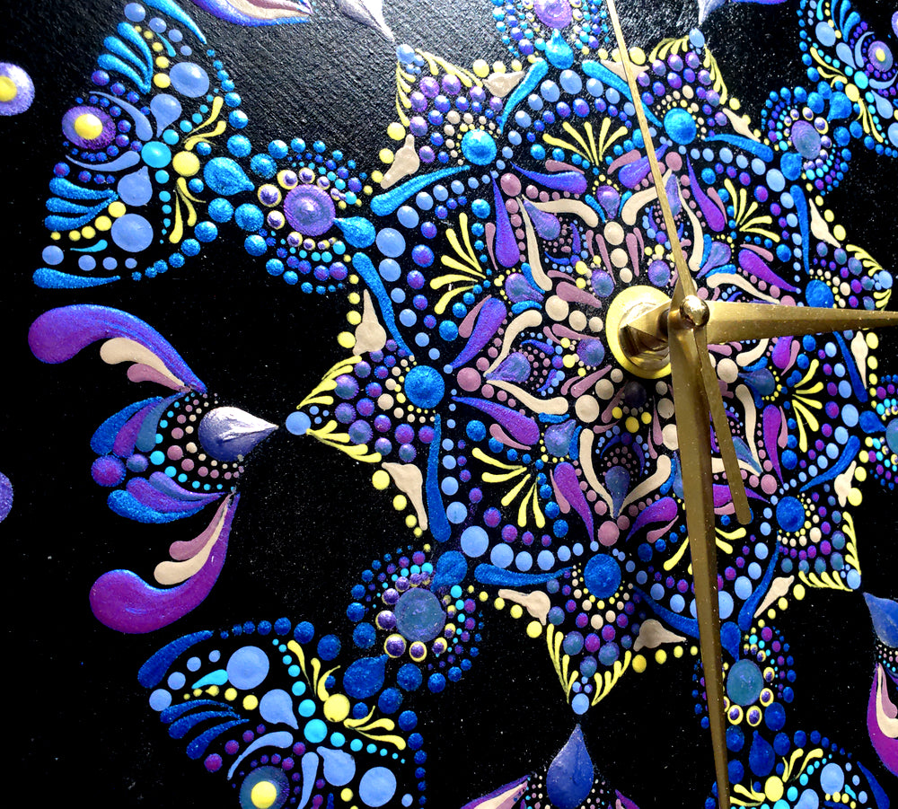 Mandala Dot Art Wall Clock - freedom