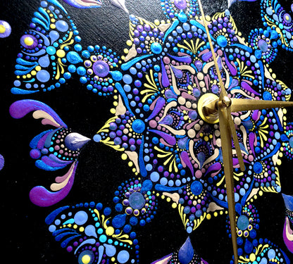 Mandala Dot Art Wall Clock - freedom