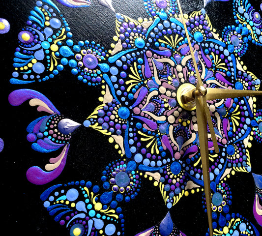 Mandala Dot Art Wall Clock - freedom