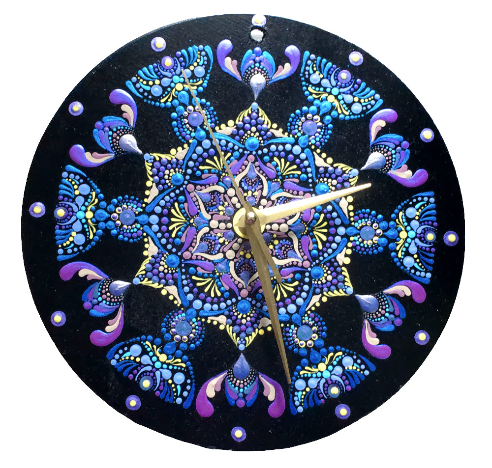 Mandala Dot Art Wall Clock - freedom