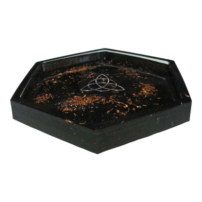 Orgone Water Charging Plate - with Shungite, Copper Shavings, and Quartz Granules | 4 inch diameter