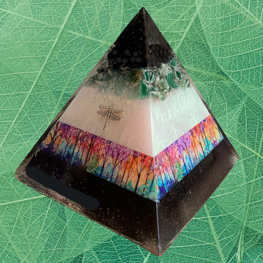 Wanderer Woodland Dragonfly Orgone Pyramid - Shungite Activated image 0