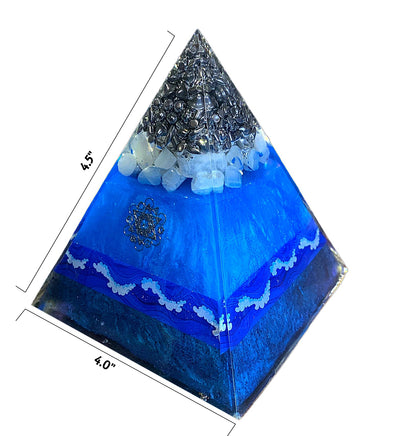 Voyager Orgone Harmonizer Pyramid - Shungite Activated, 4.5" tall - emotional balancer image 2