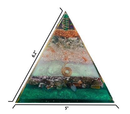 Abundance Orgone Harmonizer Pyramid over 6" tall - for personal and planetary prosperity image 1