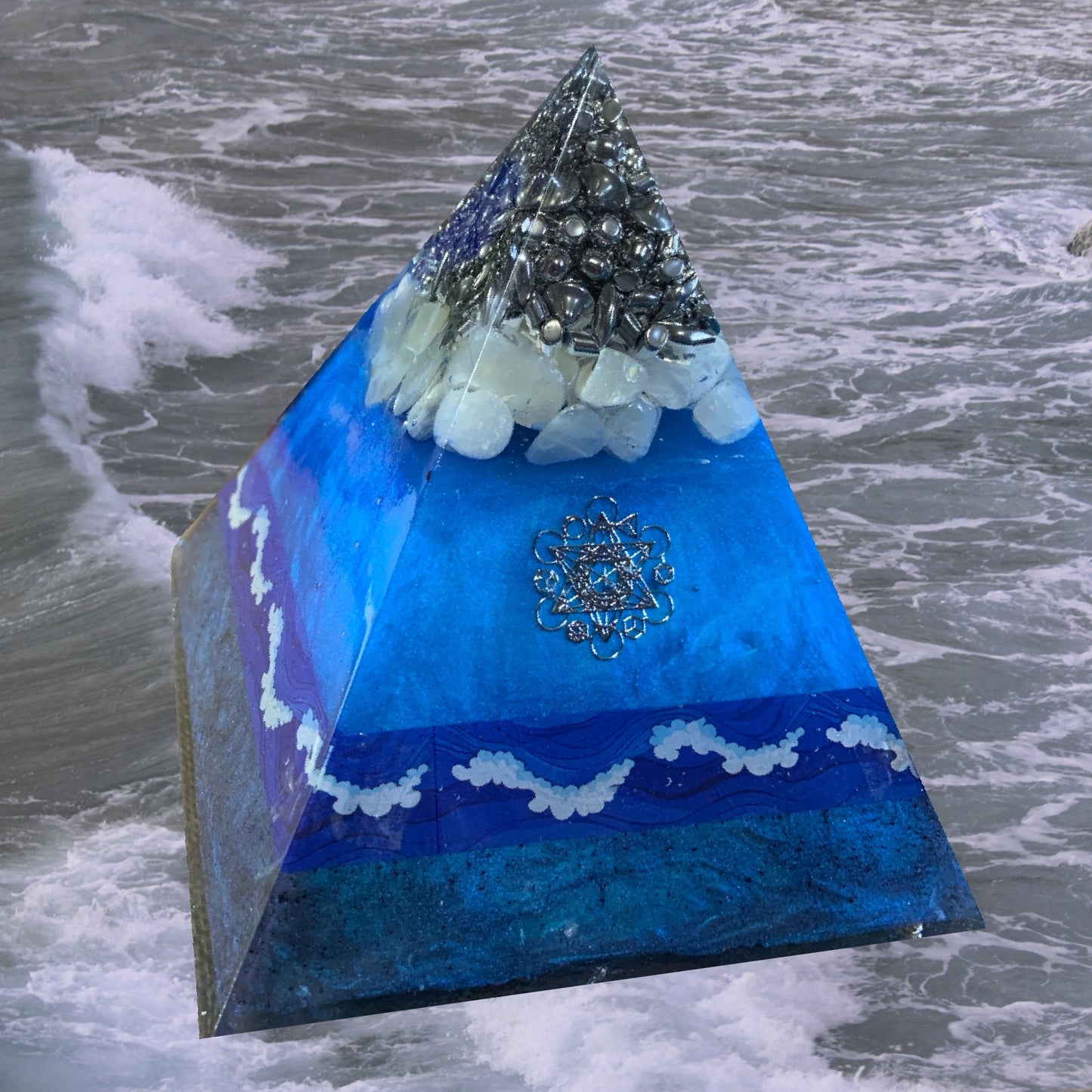 Voyager Orgone Harmonizer Pyramid - Shungite Activated, 4.5" tall - emotional balancer image 0