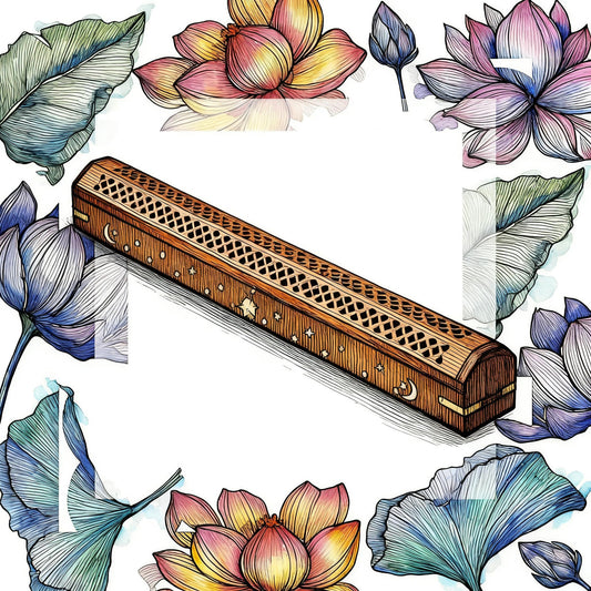 Wooden Jumbo Stick Carved Wood Compartment Burner