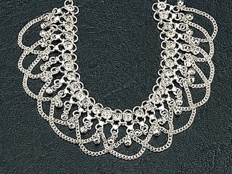 Fancy Wide Boot Anklet Bell Bracelet – Silver or Brass Tone