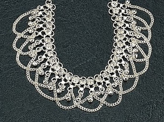 Fancy Wide Boot Anklet Bell Bracelet – Silver or Brass Tone