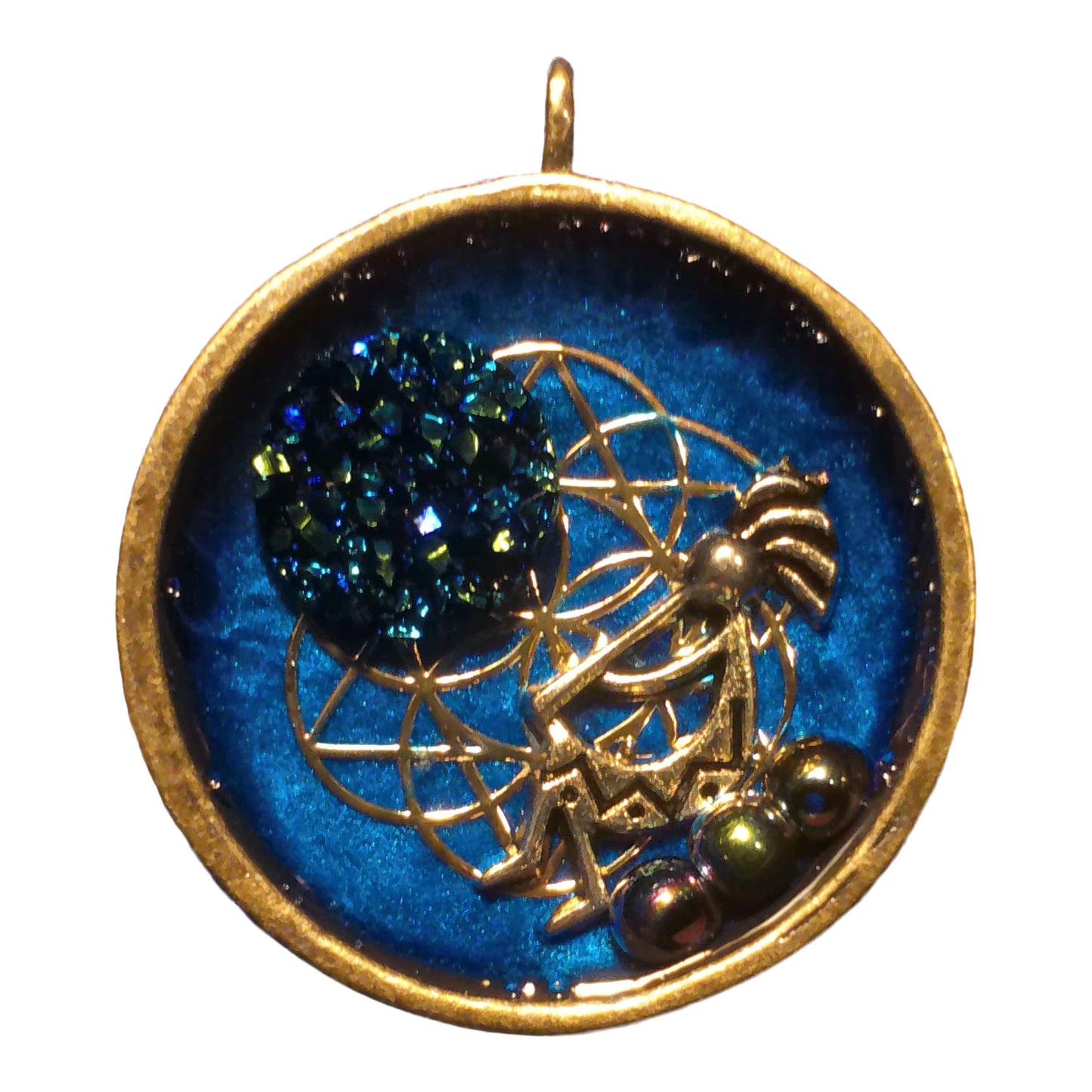 Music of the Spheres Orgone Pendant - magnetite and double terminated quartz crystal activation