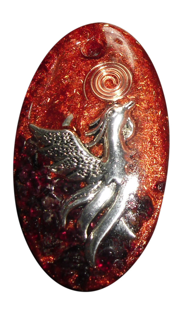 Phoenix Rising Orgone Pendant - bird of new beginnings