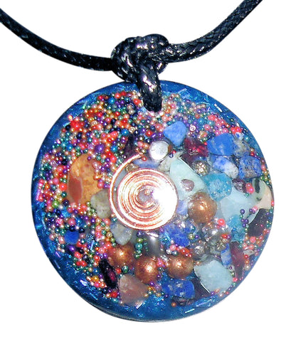Blue Orgone Energy Pendant - a glorious new day