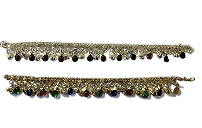 Raindrop Anklet Bell Bracelet – Silver or Brass Tone