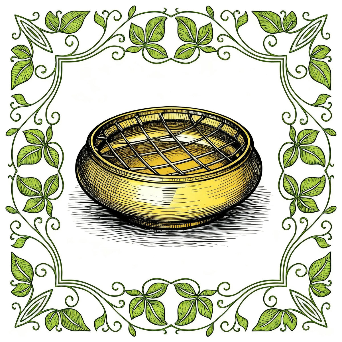Small Brass Incense Burner With Screen