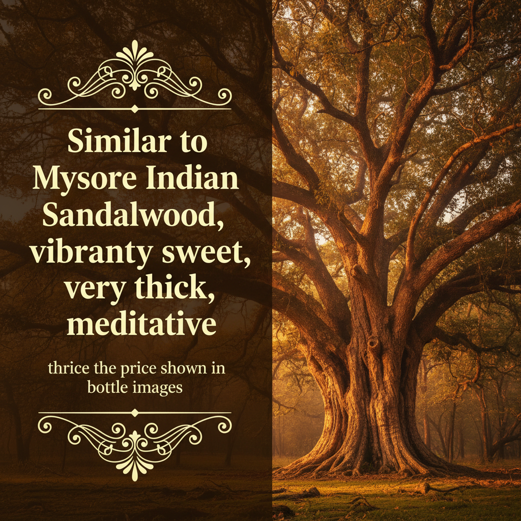 Golden Indian Sandalwood Attar Oil | Uncut, Alcohol-Free Essence