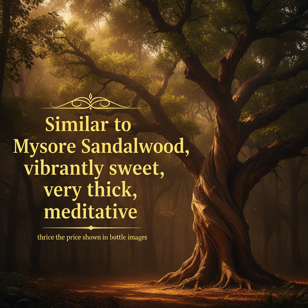 Golden Indian Sandalwood Attar Oil | Uncut, Alcohol-Free Essence