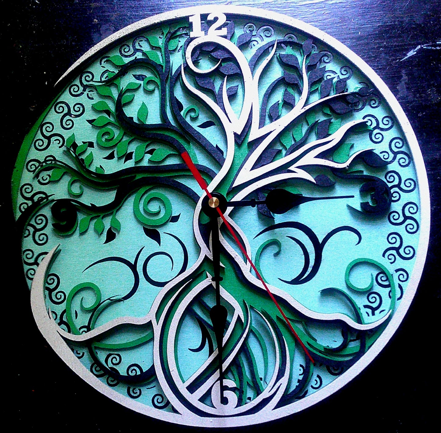 Tree of Life Mandala Clock - 11" Mandala Wall Hanging