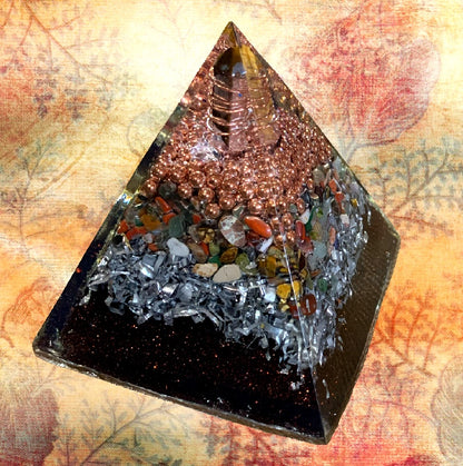 Tiger Eye Harmonizer Pyramid - 4" tall