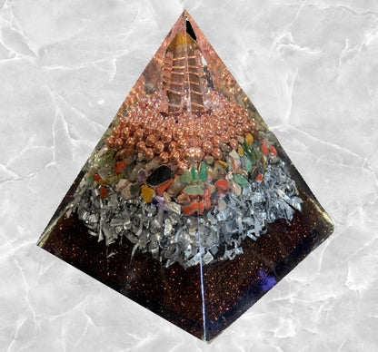 Tiger Eye Harmonizer Pyramid - 4" tall