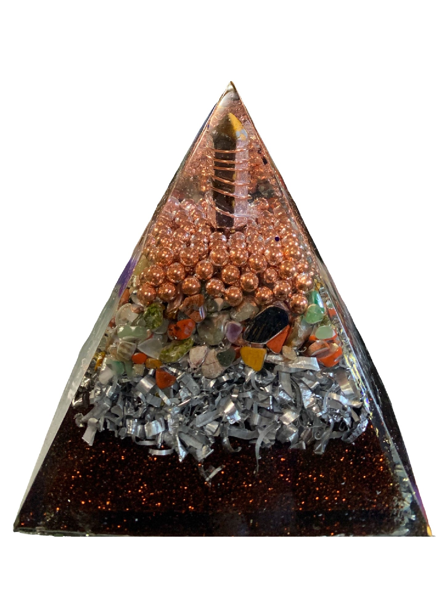 Tiger Eye Harmonizer Pyramid - 4" tall