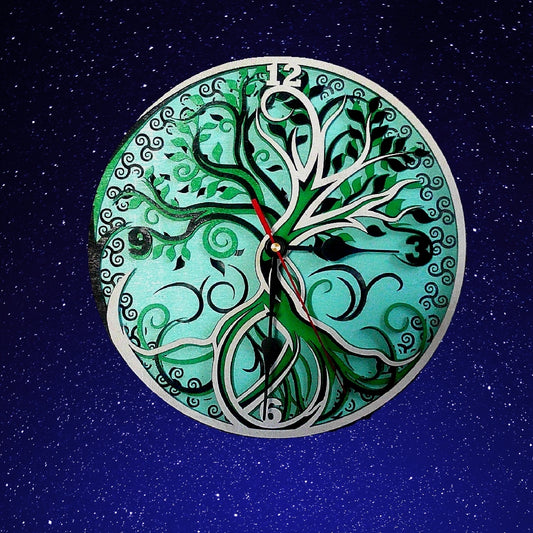 Tree of Life Mandala Clock - 11" Mandala Wall Hanging