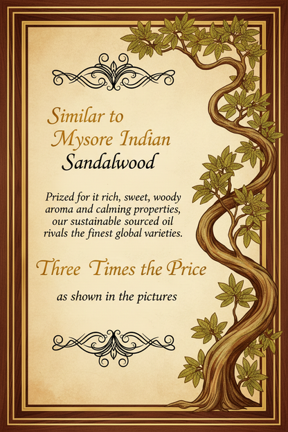Golden Indian Sandalwood Attar Oil | Uncut, Alcohol-Free Essence