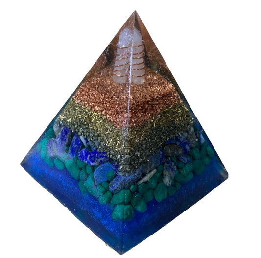 5 - World Peace Now Orgone Pyramid - large 3.5 inch base