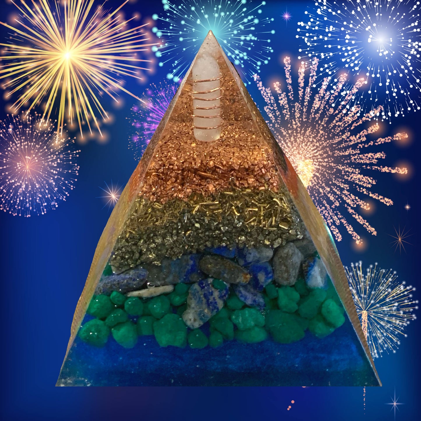 5 - World Peace Now Orgone Pyramid - large 3.5 inch base