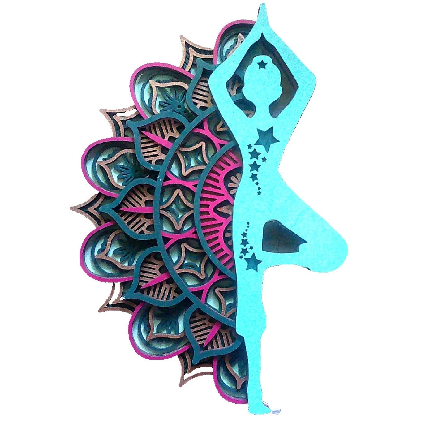 Yoga Mandala 3D Wooden Wall Decor